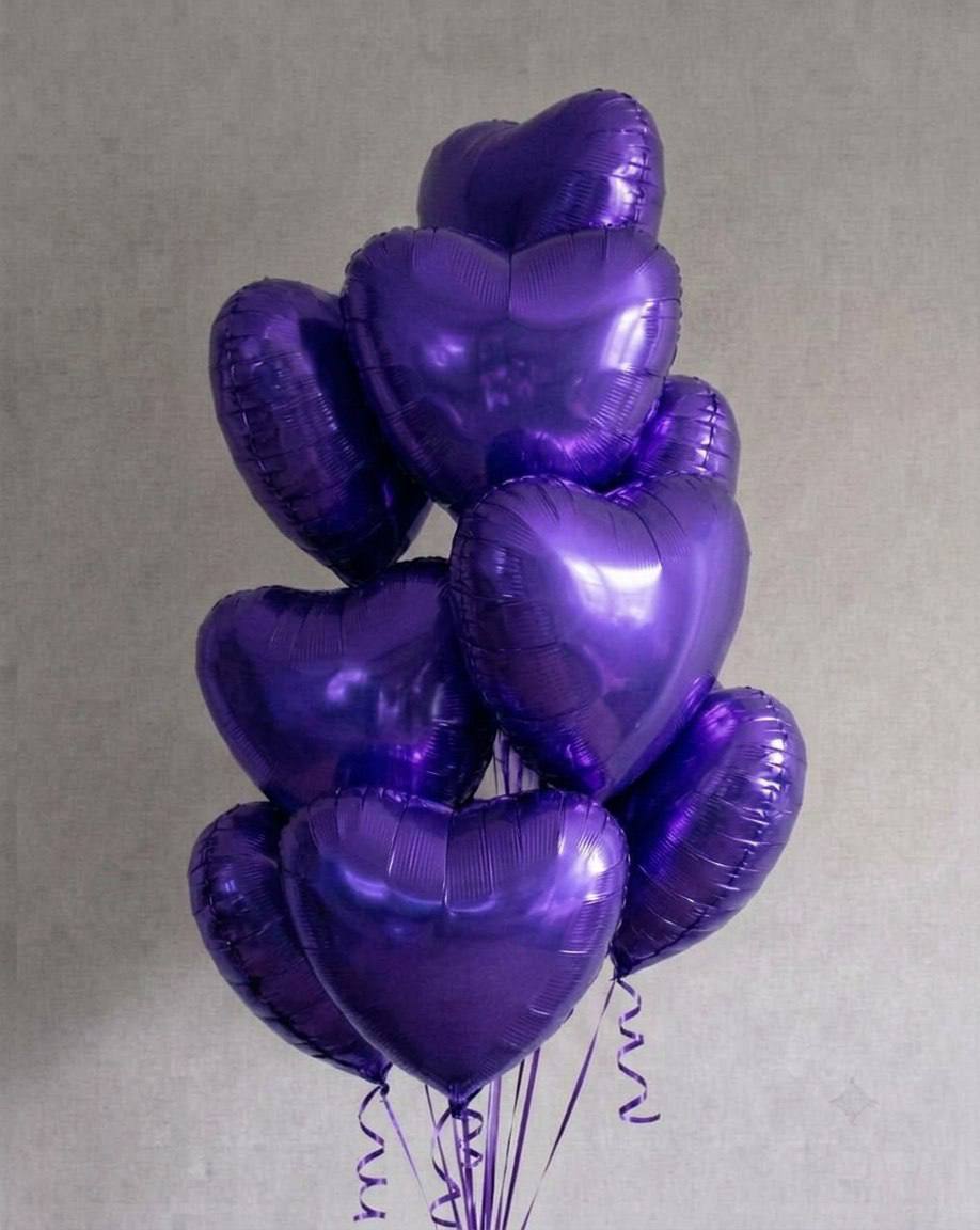 Фольгированные шары «Сердце фиолетовое»